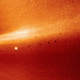 A photo of the Sun’s corona, or outer atmosphere, as observed by the Parker Solar Probe on December 8, 2018